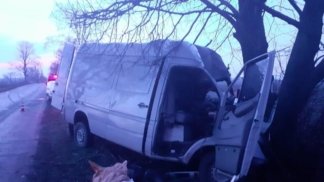 Под Киевом микроавтобус врезался в дерево