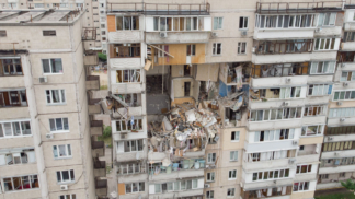 Появилось видео момента взрыва дома в Киеве на Позняках