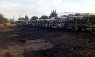 В Черкасской области ночью сожгли десяток автобусов (ФОТО)